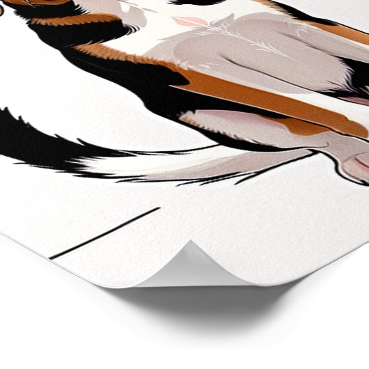 Cute Dog Illustration Wall Art ポスター (角)