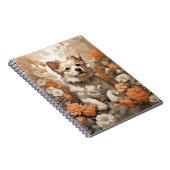 cute dog in flowers ノートブック (右側)