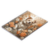 cute dog in flowers ノートブック (左側)