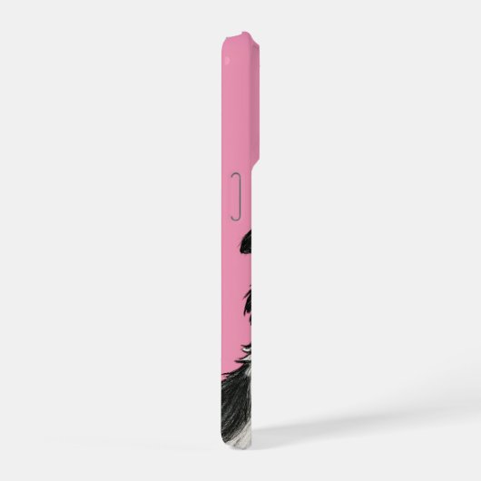 Cute Dog in pink  iPhoneケース (右側面)