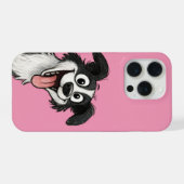 Cute Dog in pink  iPhoneケース (裏面横)
