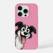 Cute Dog in pink  iPhoneケース (裏面)