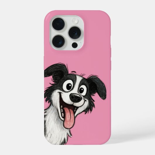 Cute Dog in pink  iPhoneケース (裏面)