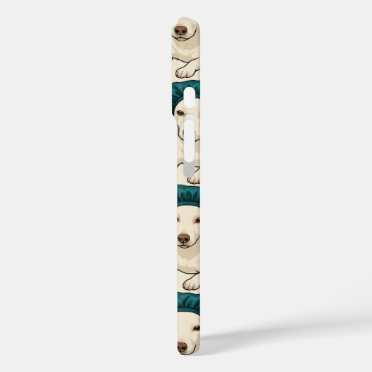 Cute Dog in Satin Bonnet Pattern Phone Case Case-Mate iPhoneケース (裏面 / 左)