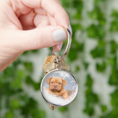 Cute Dog Keychain – Adorable Puppy Photo Keyring f キーホルダー (手)