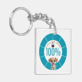 Cute Dog Keychain – Custom Text & Image キーホルダー (正面左)