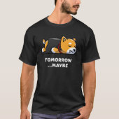 Cute Dog Lazy Vampire Halloween Maybe Morning Tシャツ (正面)