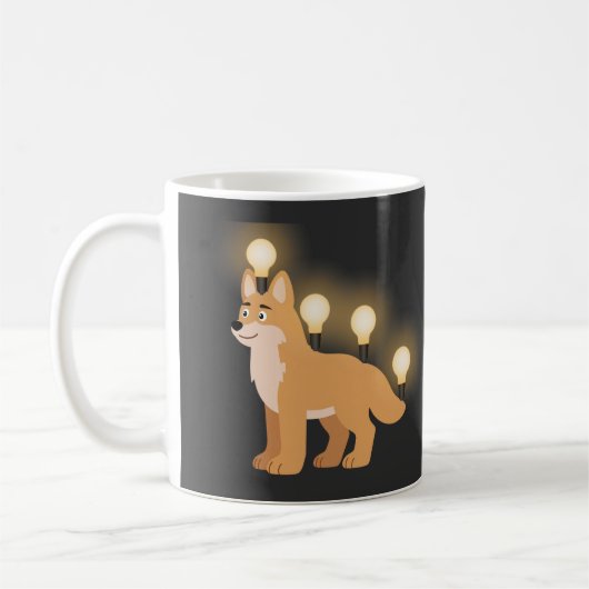 Cute Dog Light Bulb | Funny Creative Coffee コーヒーマグカップ (左)