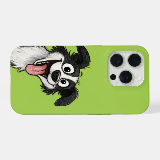 Cute Dog lime green iPhoneケース (裏面横)
