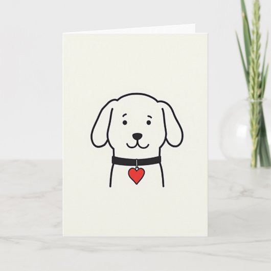 Cute Dog Love Card カード (正面)