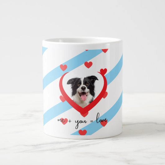 Cute Dog Love Phone Case – Me + You = Love – Adora ジャンボコーヒーマグカップ (正面)