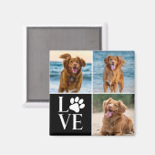 Cute Dog Lover Custom Love Photo Collage Pet マグネット (正面/裏面)