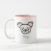 Cute Dog Lover Dog Mom Dog Dad | Pug ツートーンマグカップ (左)