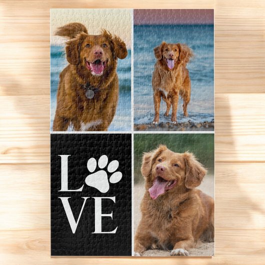 Cute Dog Lover Photo Collage Custom Love Pet ジグソーパズル