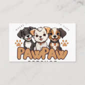 Cute Dog Lovers "Paw Paw Pet Shop" Throw Pillow 名刺 (裏面)