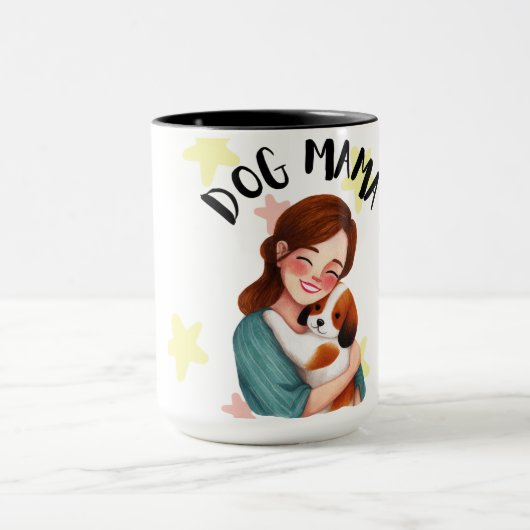 Cute Dog Mama cup design マグカップ (中央)