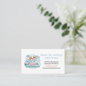 Cute Dog Mobile Pet Grooming Service 名刺 (スタンド正面)