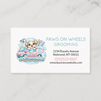 Cute Dog Mobile Pet Grooming Service 名刺