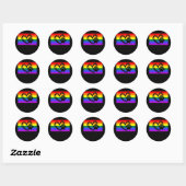 Cute Dog Mom Dad Paw LGBTQ Gay Pride Flag Queer  ラウンドシール (シート)