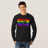 Cute Dog Mom Dad Paw LGBTQ Gay Pride Flag Queer Tシャツ (正面フル)