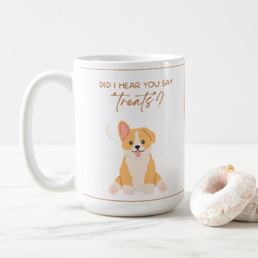 Cute Dog Mug Design コーヒーマグカップ (ドーナツ)