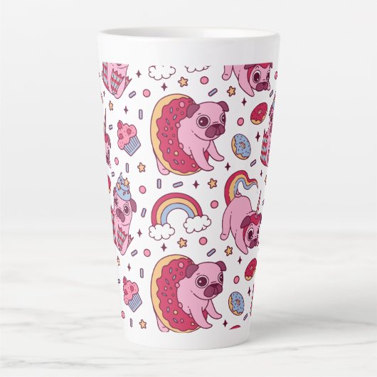 Cute dog pattern for dog lovers カフェラテマグ (正面)