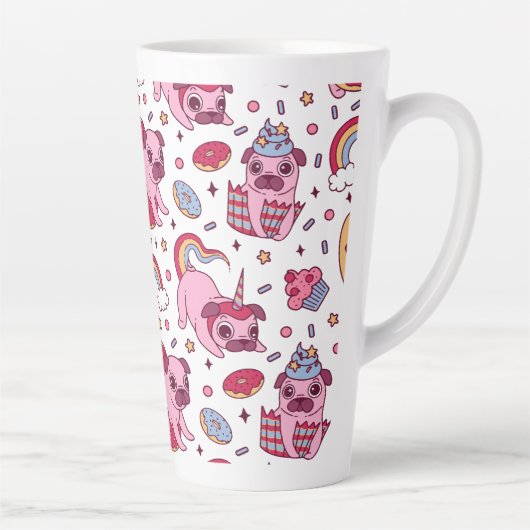 Cute dog pattern for dog lovers カフェラテマグ (右)