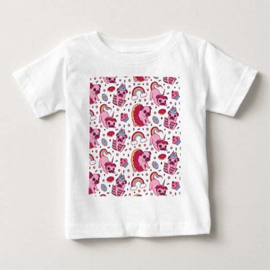 Cute dog pattern for dog lovers ベビーTシャツ (正面)