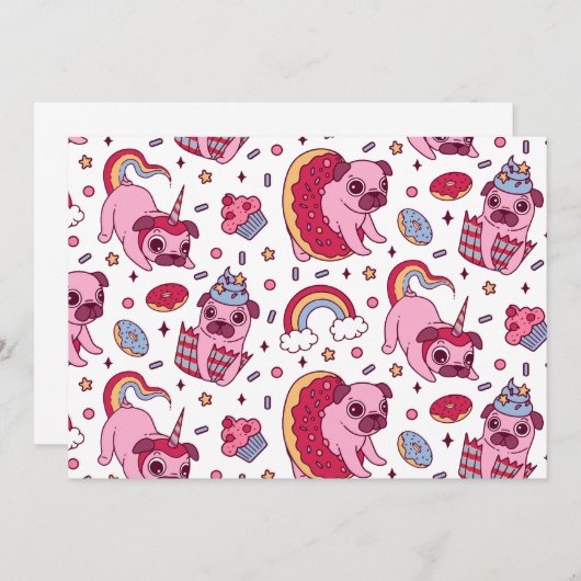 Cute dog pattern for dog lovers 招待状 (正面/裏面)