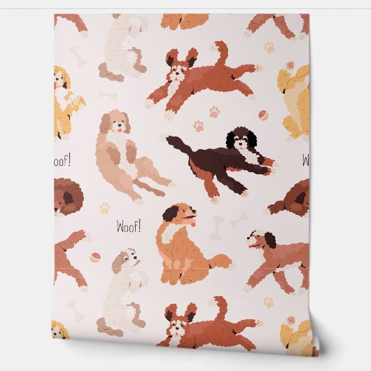 Cute Dog Pattern for Your Kid Room 壁紙 (ほどく)