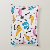 Cute dog pattern with baby animal face drawing sca アクセントクッション (裏面(縦))