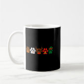 Cute Dog Paw Print Santa Elf Christmas Character H コーヒーマグカップ (左)