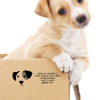 Cute Dog Personalized Address Rubber Stamp ラバースタンプ