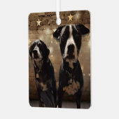 Cute Dog Photos Personalized Christmas メタルオーナメント (正面左)