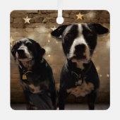 Cute Dog Photos Personalized Christmas メタルオーナメント (正面)