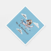 Cute Dog Pilot &Cessna Plane,Travel,First Birthday スタンダードランチョンナプキン (角)