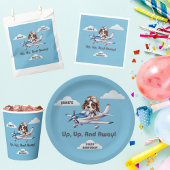 Cute Dog Pilot &Cessna Plane,Travel,First Birthday スタンダードランチョンナプキン