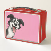 Cute Dog pink lunchbox  メタルランチボックス (裏面)