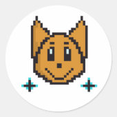 Cute Dog Pixel Art | Kawaii 8-Bit ラウンドシール (正面)