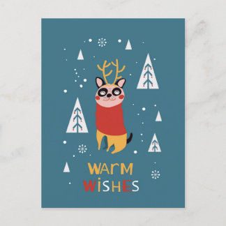 Cute Dog Postcard in Christmas ポストカード
