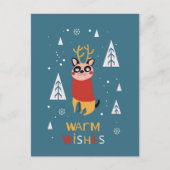 Cute Dog Postcard in Christmas ポストカード (正面)