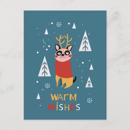Cute Dog Postcard in Christmas ポストカード (正面)