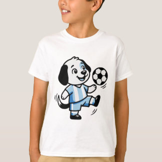 Cute Dog Puppy Playing Soccer Footll Dogs Puppies  Tシャツ