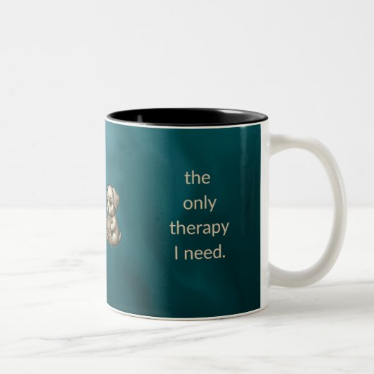Cute Dog Reading Mug Gift for Readers - Two Tone ツートーンマグカップ (右)