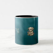 Cute Dog Reading Mug Gift for Readers - Two Tone ツートーンマグカップ (中央)