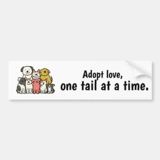 Cute Dog Rescue Sticker - One Tail at a Time  バンパーステッカー