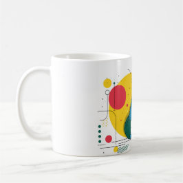 Cute dog sits in colorful art space コーヒーマグカップ