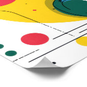 Cute dog sits in colorful art space ポスター (角)