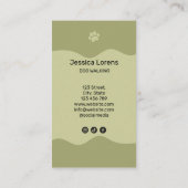 Cute Dog Sitter, Pet Groomer, Dog Walker 名刺 (裏面)