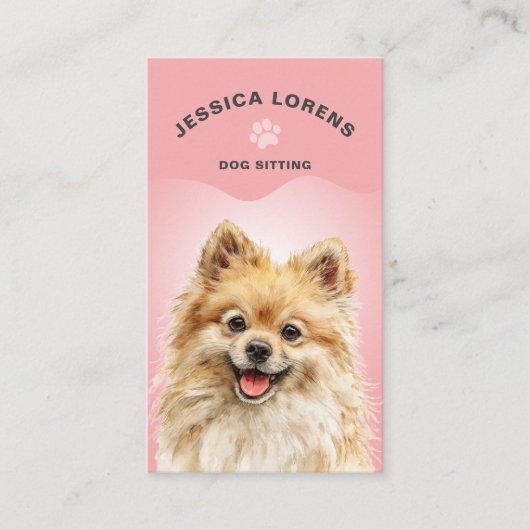 Cute Dog Sitter, Pet Groomer, Dog Walker 名刺 (正面)